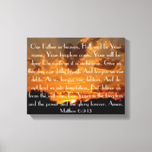 Toile Prayer du seigneur sur un beau coucher du soleil