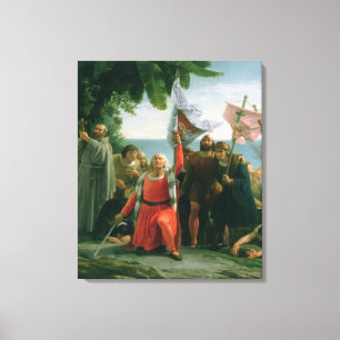 Toile Premier atterrissage de Christophe Colomb dedans