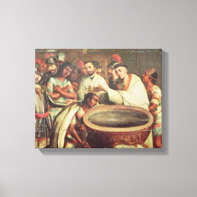 Toile Premier baptême des Indiens par les Dominicains (Recto)