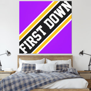 Toile PREMIER Bright Purple Black Football Stripes