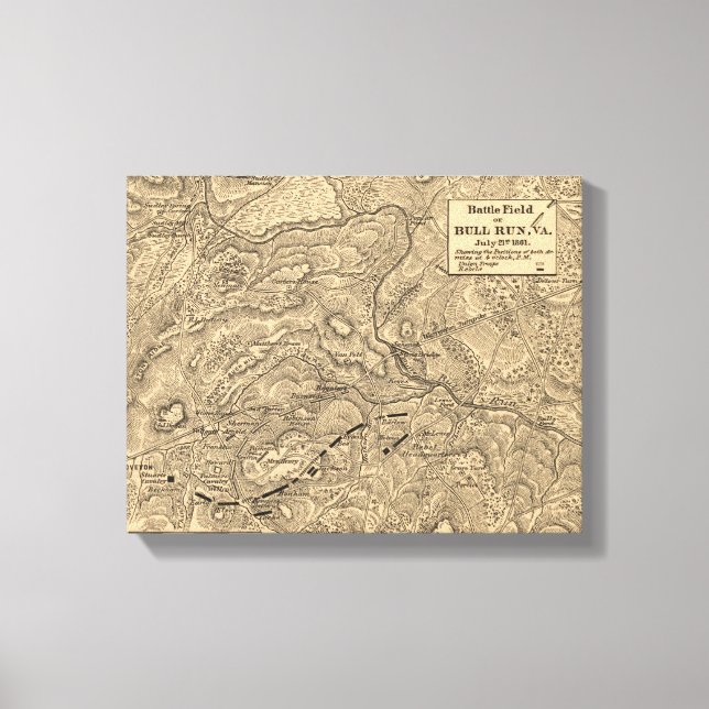 Toile Première bataille de Bull Run - Guerre civile Pano (Recto)