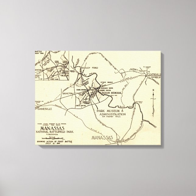 Toile Première bataille de Bull Run - Guerre civile Pano (Recto)