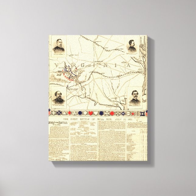 Toile Première bataille de Bull Run - Guerre civile Pano (Recto)