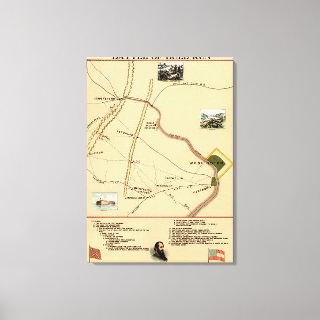 Toile Première bataille de Bull Run - Guerre civile Pano (Recto)