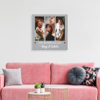 Toile Première fête des mères Trois photos Collage | Gra