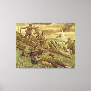 Toile Première vague à Omaha par Ken Riley Deuxième Guer