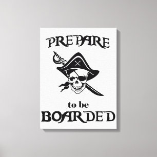 Toile Préparez-vous à embarquer Crâne et épée de pirate