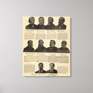 Toile Présidents US, autographes, biographies