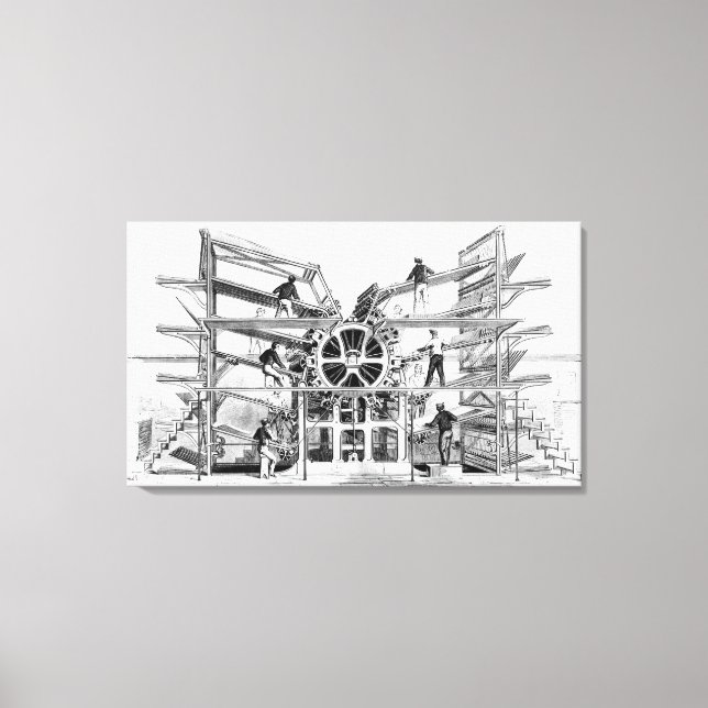 Toile Presse à cylindres inventée par Richard March (Recto)