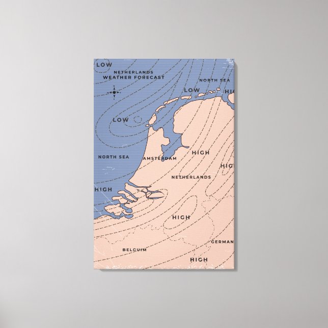 Toile Prévisions météorologiques des Pays-Bas (Recto)