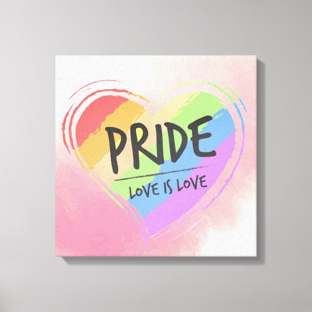 Toile Pride L'amour est Amour Rainbow Heart (Recto)