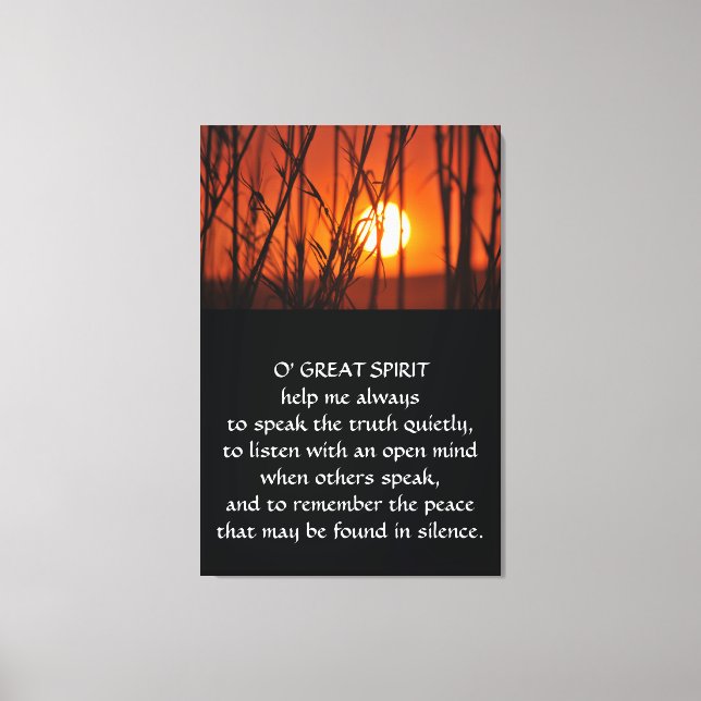 Toile Prière amérindienne (Recto)