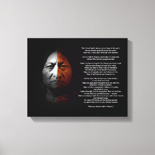 Toile Prière au Grand Esprit, citation "Sitting Bull"