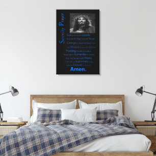 Toile Prière de sérénité bleue