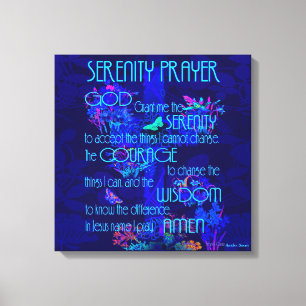 Toile Prière de sérénité dans le bleu