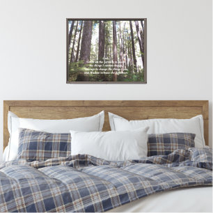 Toile Prière de sérénité inspirée Forêt ensoleillée