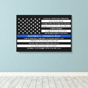 Toile Prière des agents de police personnalisée ligne bl