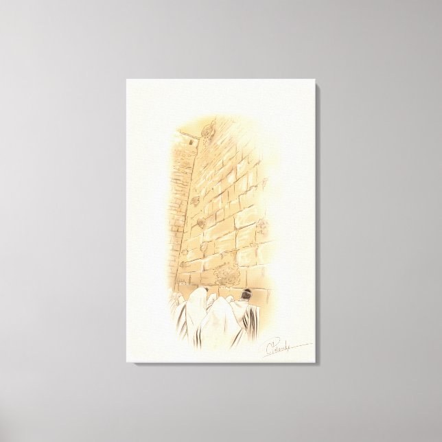 Toile "Prière" Kotel Old City Jerusalem Israel Art Paint (Recto)