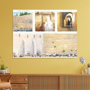 Toile "Prière" Mur Occidental KOTEL Jérusalem Vieille Vi