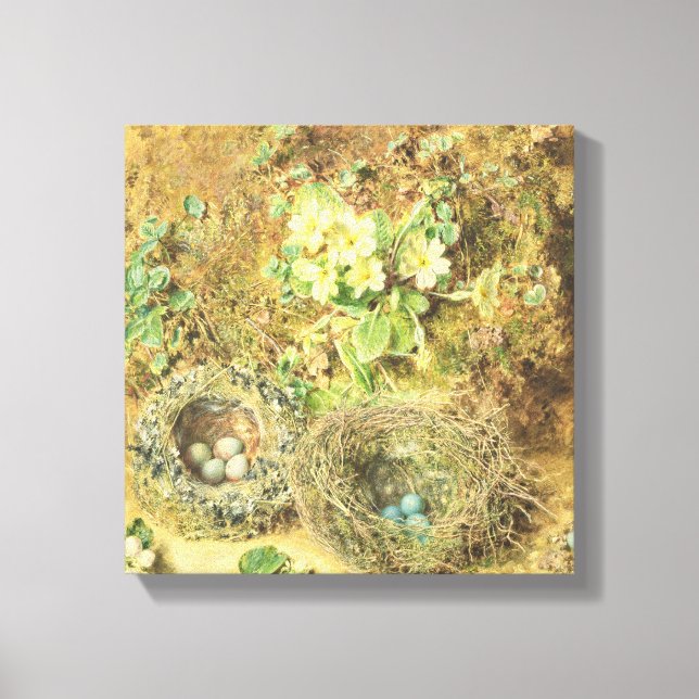 Toile Primroses et nids d'oiseaux (Recto)