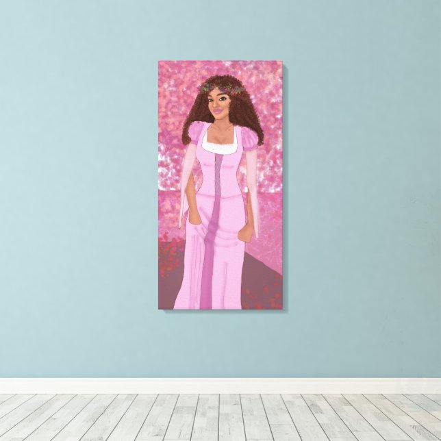 Toile Princesse dans la forêt rose | Fairytale | Whimsiq (Insitu (Plancher de Bois))