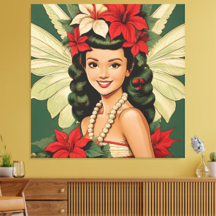 Toile Princesse de Noël Tropical Rétro 50s
