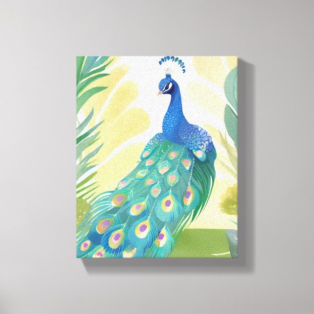 Toile Princesse Paon | Nature Animale Aquarelle (Recto)