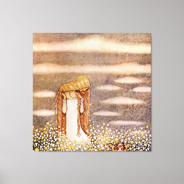 Toile “Princesse Tuvstarr” aquarelle de John Bauer (Recto)