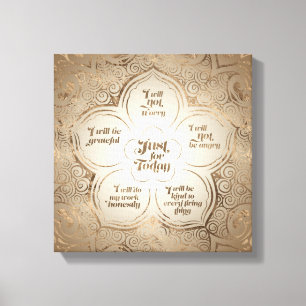 Toile Principes de Reiki - pur d'or de préceptes de