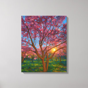 Toile Printemps Éveil - Paysage de l'arbre florissant