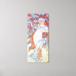 Toile Printemps (Quatre Saisons), Alphonse Mucha Canvas
