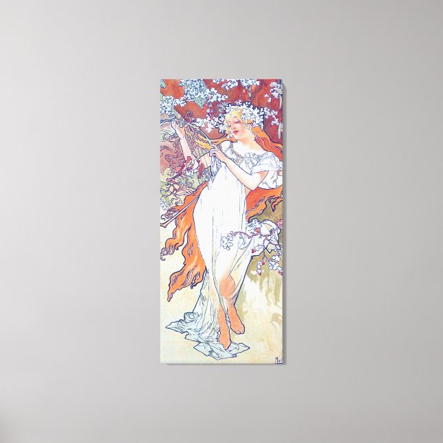 Toile Printemps (Quatre Saisons), Alphonse Mucha Canvas  (Recto)