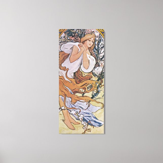 Toile Printemps (Quatre Saisons), Alphonse Mucha Canvas  (Recto)