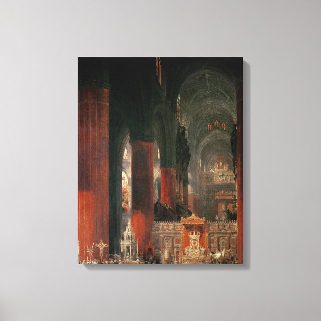 Toile Procession à la cathédrale de Séville, 1833 (huile (Recto)