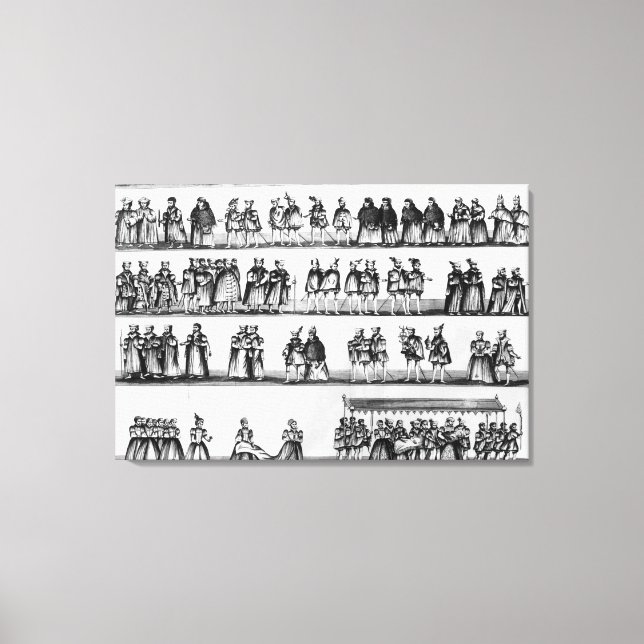 Toile Procession au baptême du Prince Arthur (Recto)