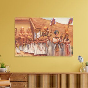 Toile Procession royale égyptienne antique Art Abu Simbe
