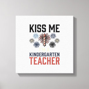 Toile Professeur de maternelle Feu d'artifice Vintage Co