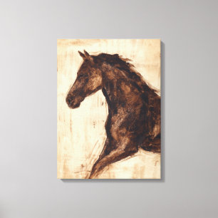Toile Profil de cheval sauvage Brown