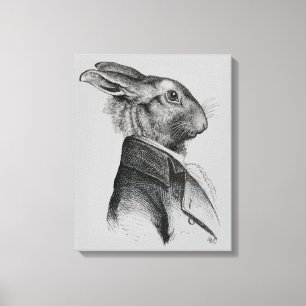 Toile Profil de portrait de lapin