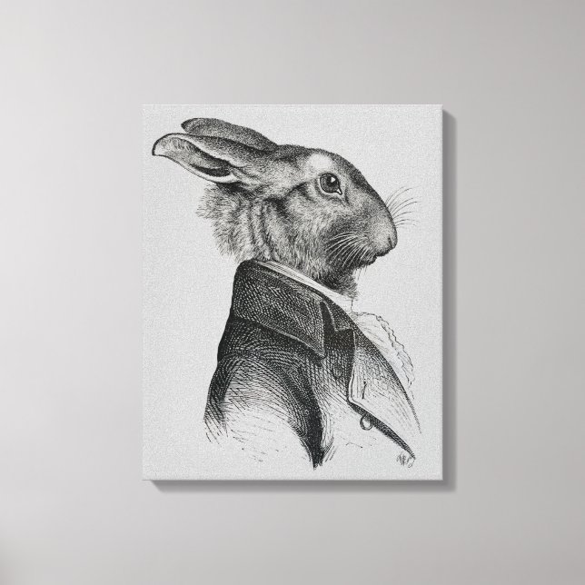 Toile Profil de portrait de lapin (Recto)