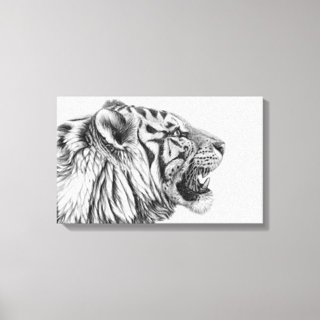 Toile Profil de Tigre blanc par Svetlana Ledneva-Schukin (Recto)