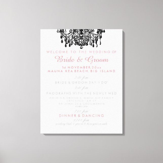 Toile Programme de mariage de lustre PixDezines (Recto)
