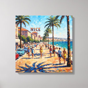 Toile Promenade de la Riviera Ensoleillée de Nice sur To