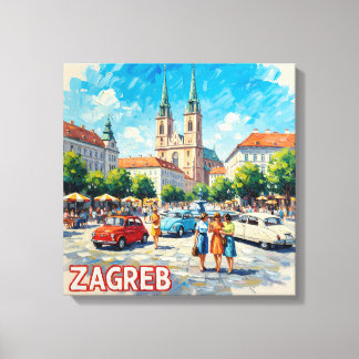 Toile Promenade ensoleillée de la cathédrale de Zagreb s