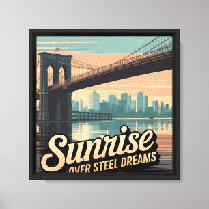 Toile Promenade matinale sur le pont de Brooklyn