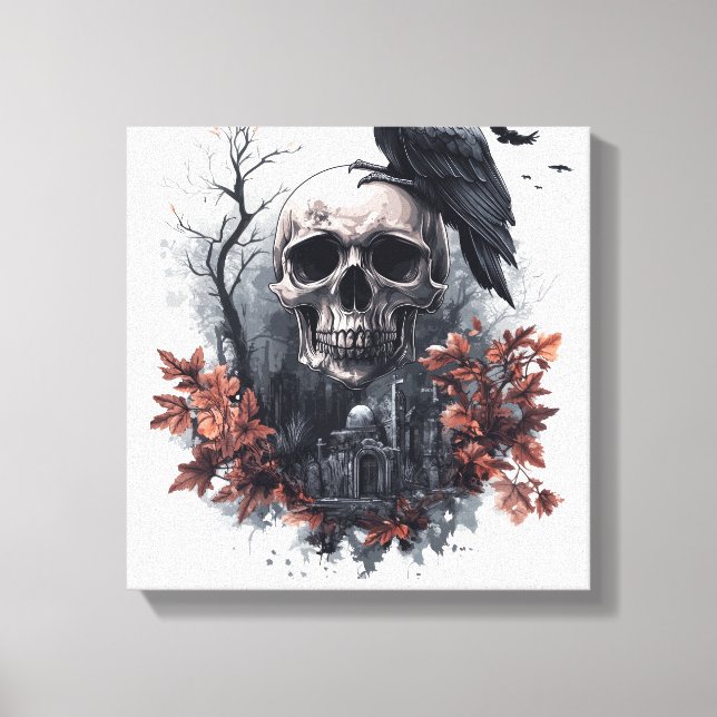 Toile Prophétie du Crâne et du Corbeau (Recto)