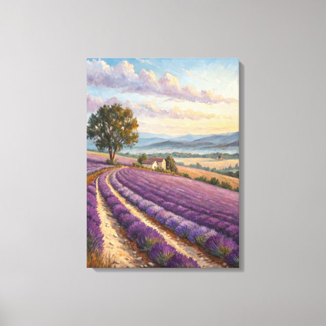 Toile  Provence Lavender Field Print. (Recto)