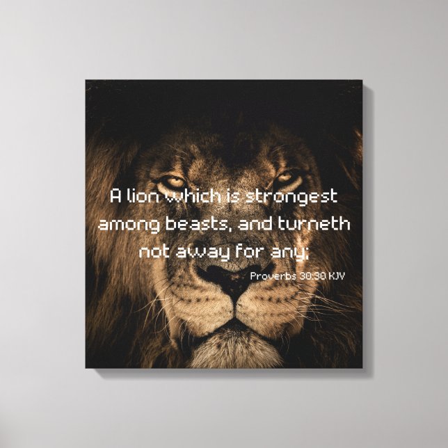 Toile Proverbes 30:30 Bible Verse Lion Canvas Art (Recto)