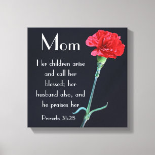 Toile proverbes rouges 31 de vers de bible du jour de