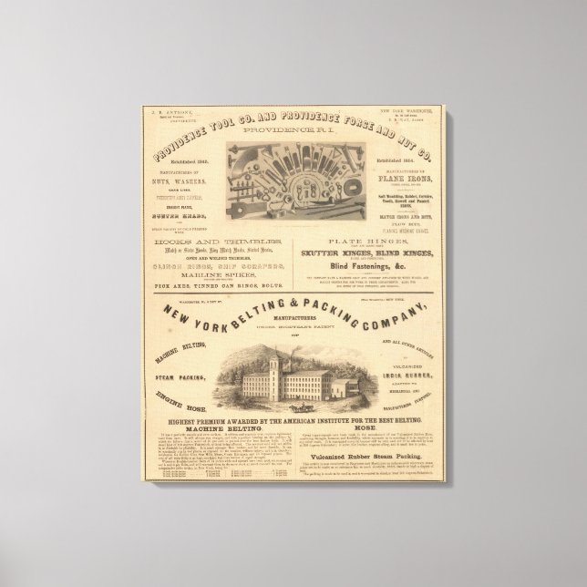 Toile Providence Tool et Forge and Nut Company (Recto)